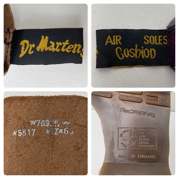 Vintage Dr. Martens England Purple Double Stitch 8 Eye Boots UK 6 - Picture 15 of 16